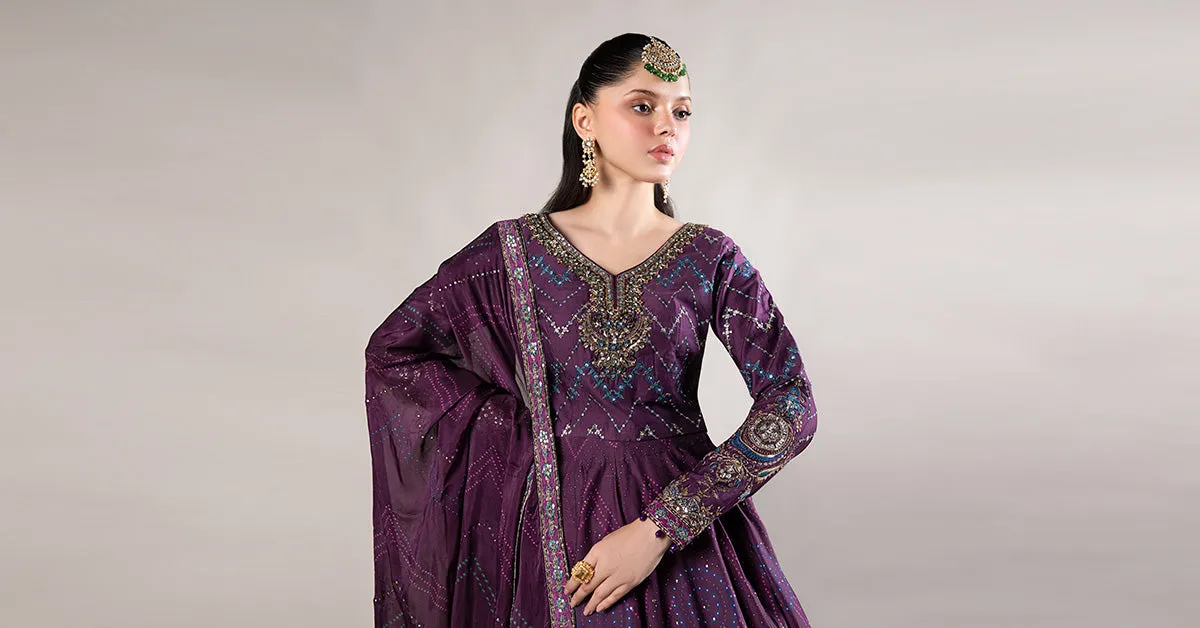 3 Piece Embroidered Cotton Satin Suit | CSS-802