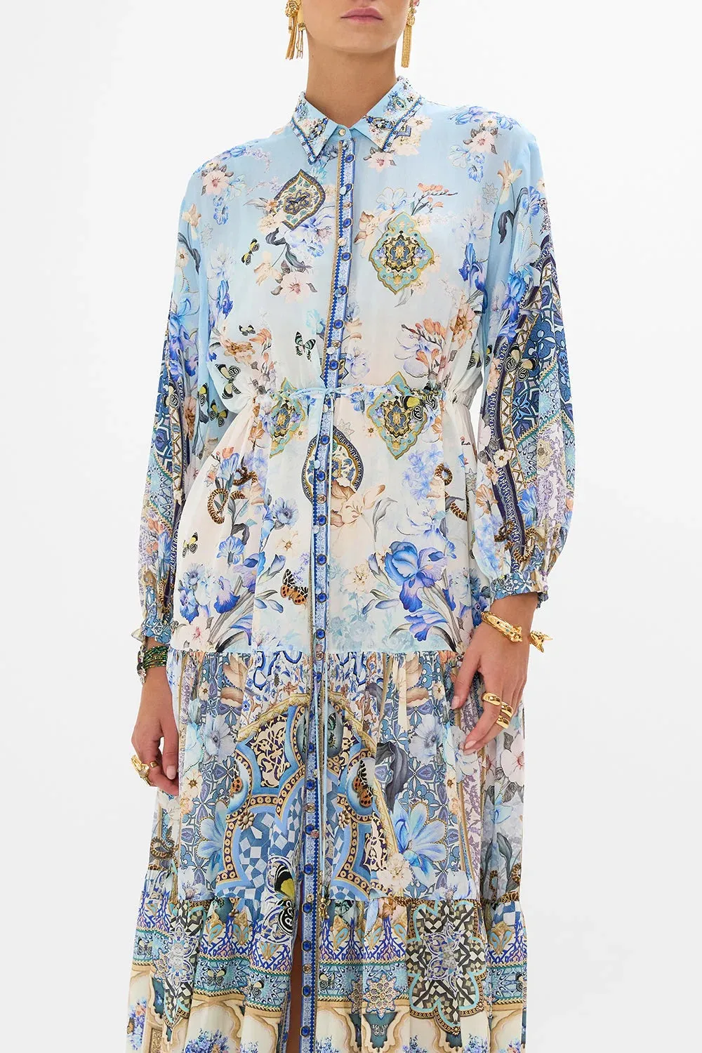 Al Manial Palace Memoirs Tiered Long Shirt Dress