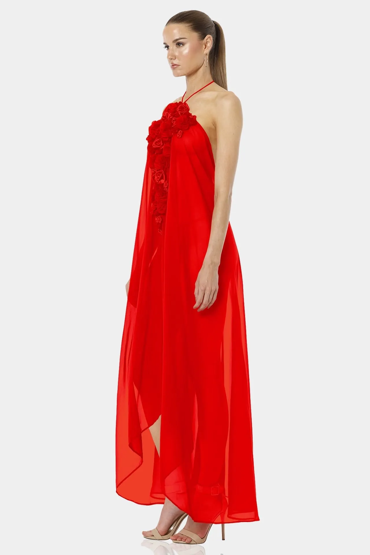 Architect's House Red Lava Long Sheer Dress