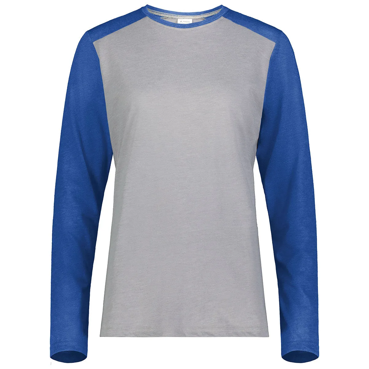 Augusta Sportswear Women's Grey Heather/Royal Heather Gameday Vintage Long Sleeve Tee
