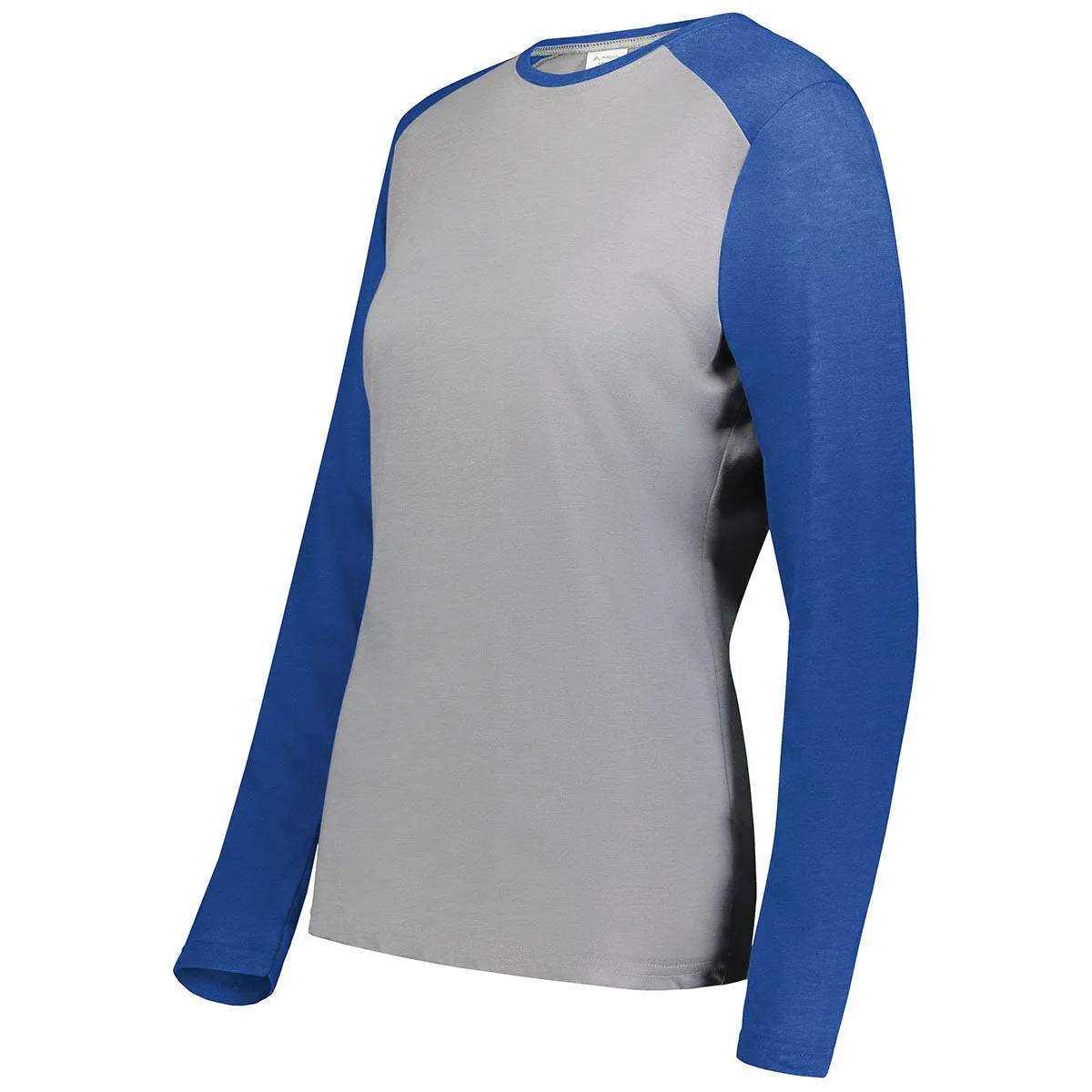 Augusta Sportswear Women's Grey Heather/Royal Heather Gameday Vintage Long Sleeve Tee
