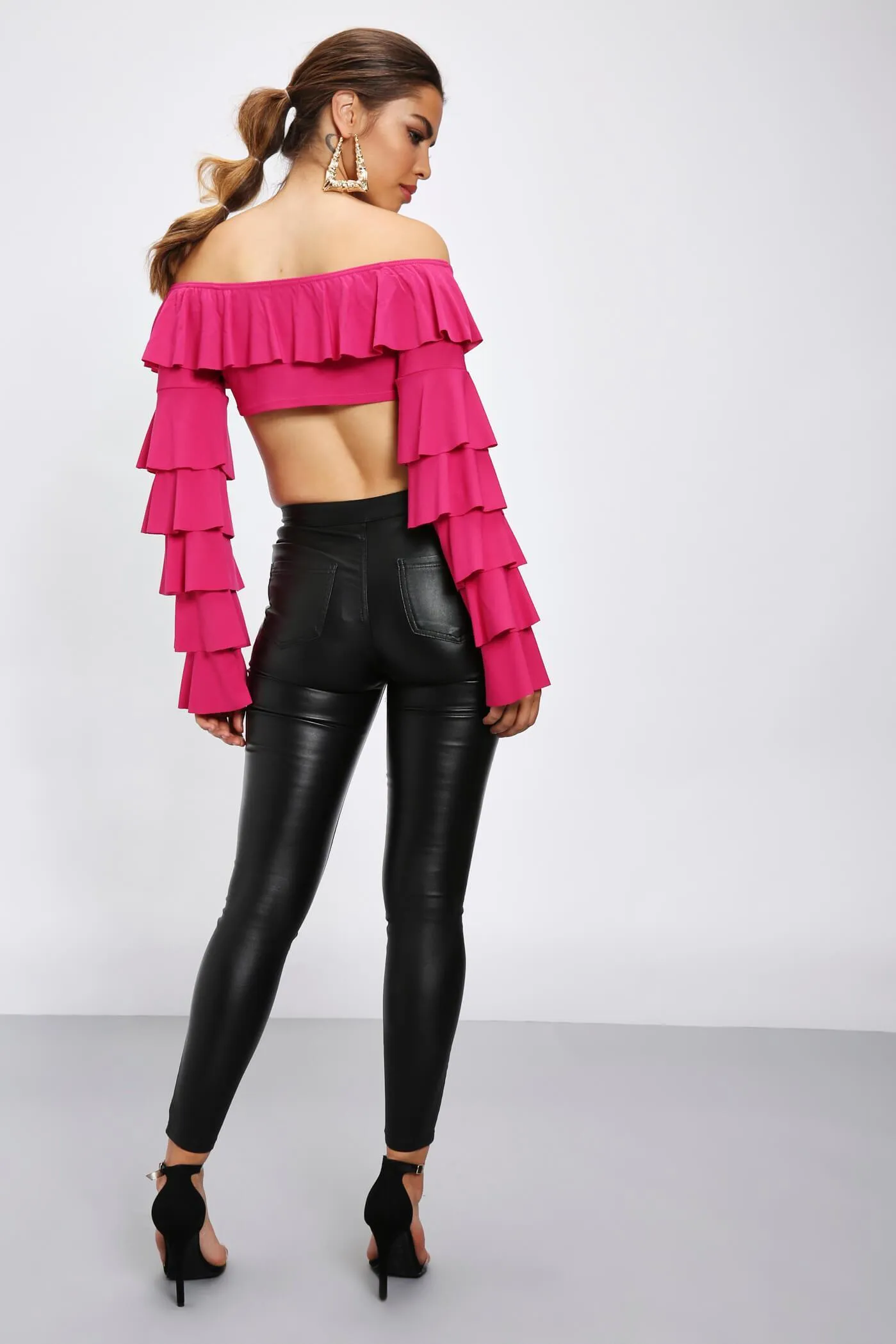 Black Pu Trousers