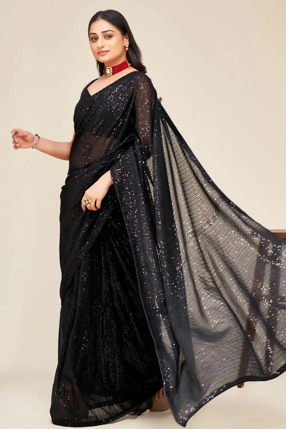 Black Saree For Cocktail Party With Price