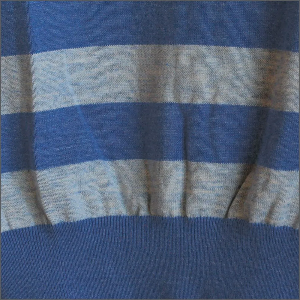 Casa Moda Blue/Grey Cotton Crew Neck^