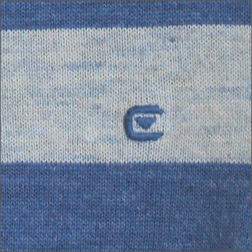 Casa Moda Blue/Grey Cotton Crew Neck^