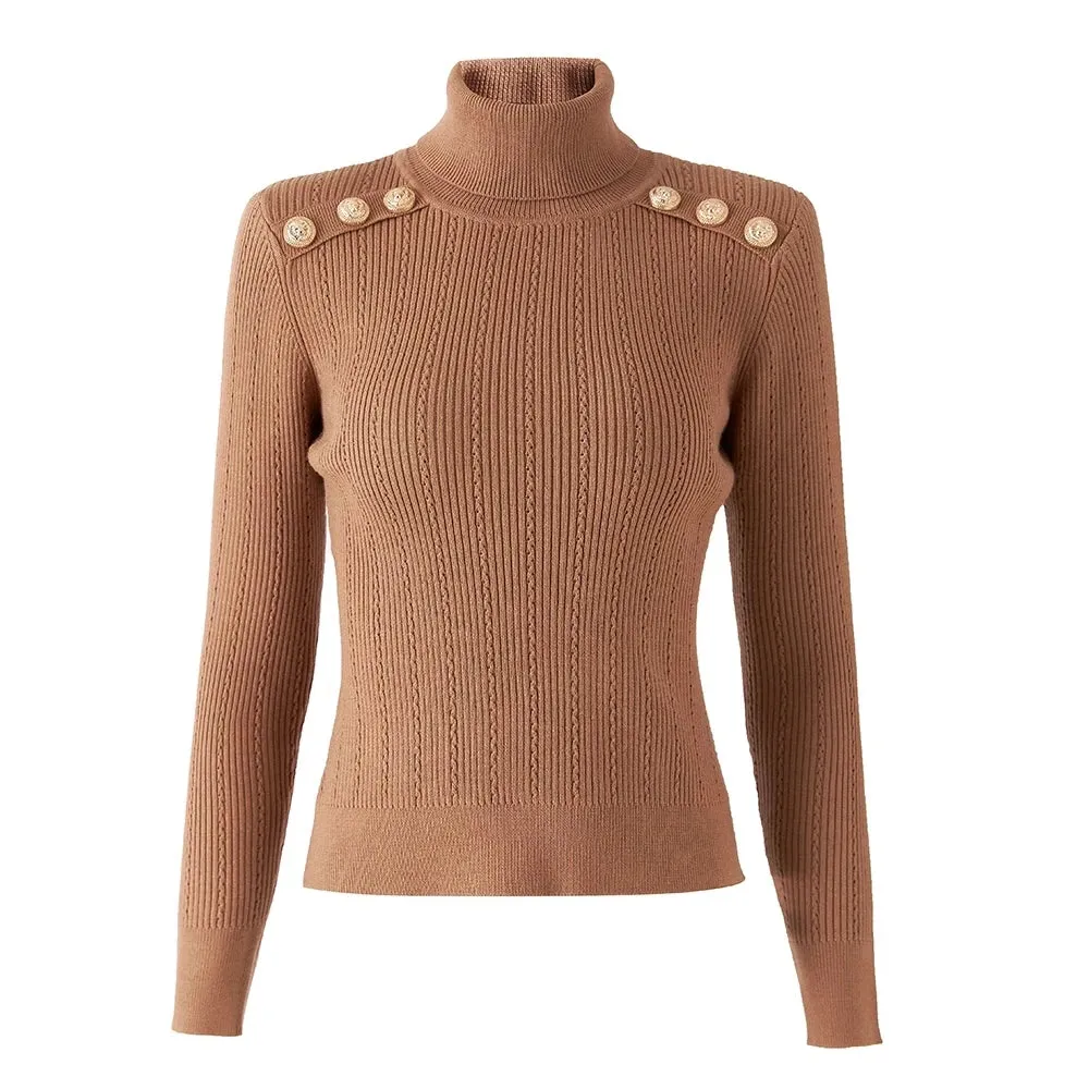 Casual Knit Turtleneck Pullover Sweater