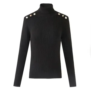 Casual Knit Turtleneck Pullover Sweater
