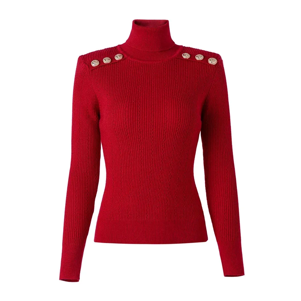 Casual Knit Turtleneck Pullover Sweater