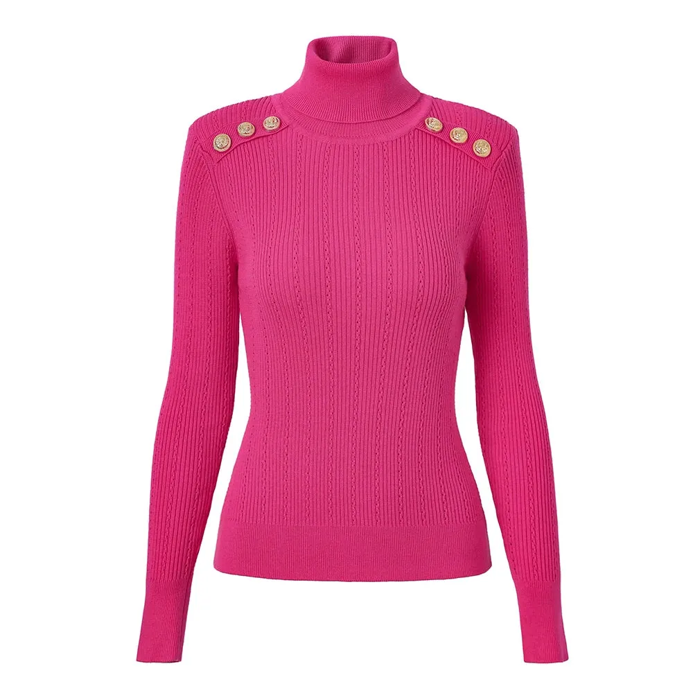 Casual Knit Turtleneck Pullover Sweater