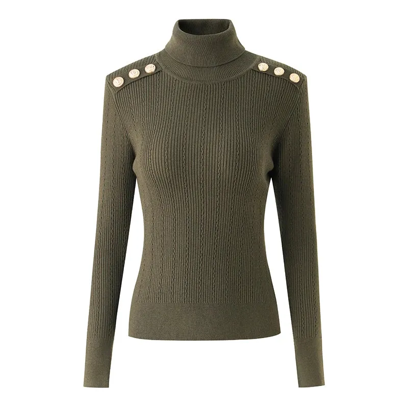 Casual Knit Turtleneck Pullover Sweater