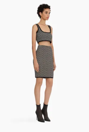 Celine Geometric Bandage Skirt and Crop Top Set