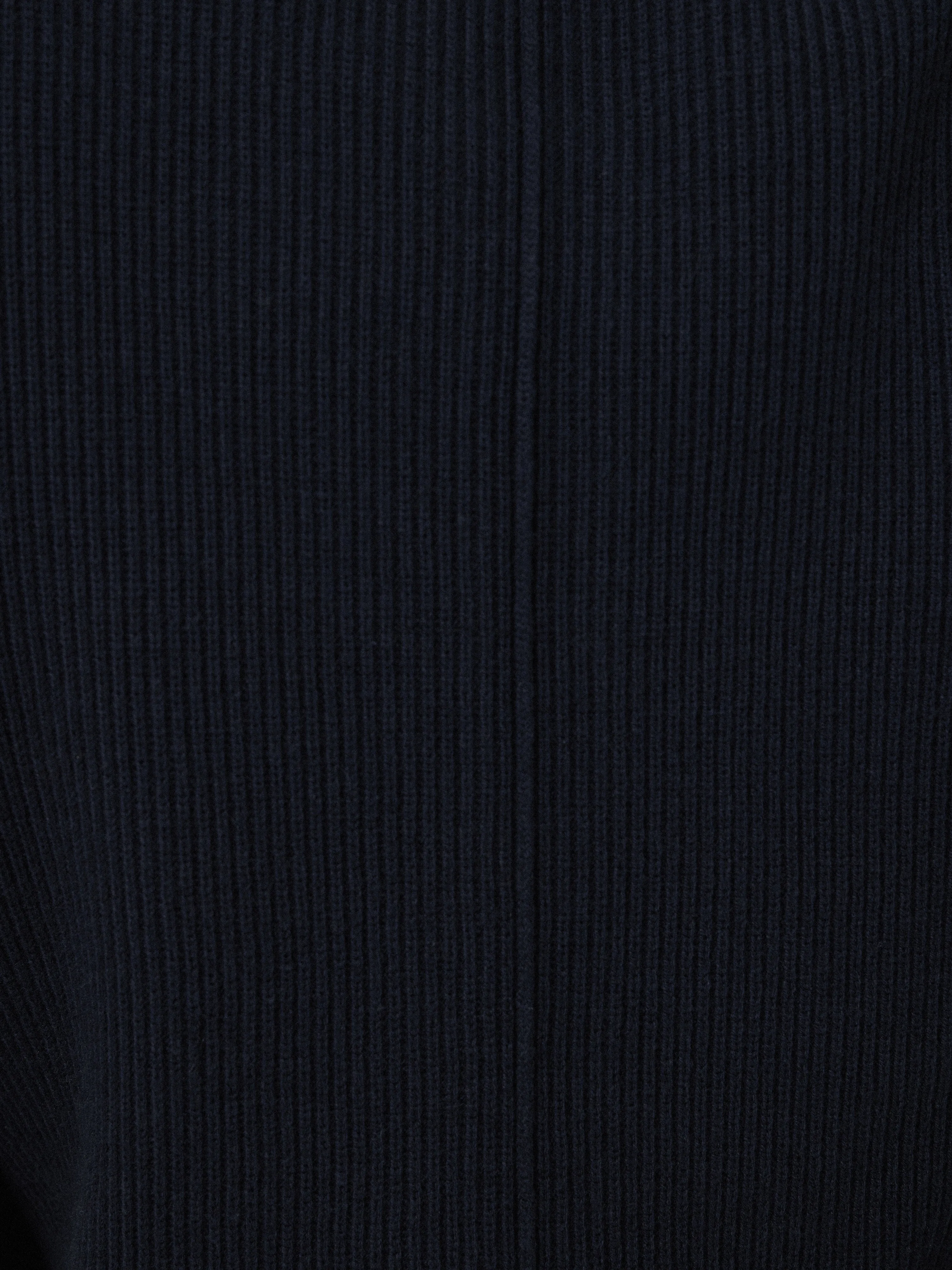 Cotton Blend Knit Cardigan | Navy
