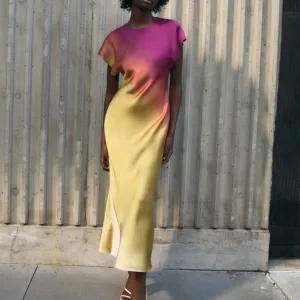 Elegant Tie Dye Midi Dress