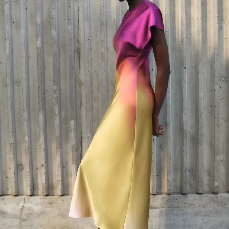 Elegant Tie Dye Midi Dress