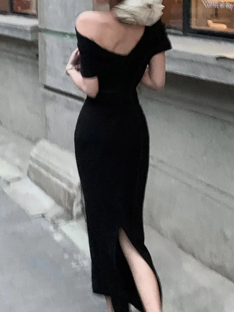 Elegant Vintage-Inspired Bodycon Midi Vestidos Party Dress for Women