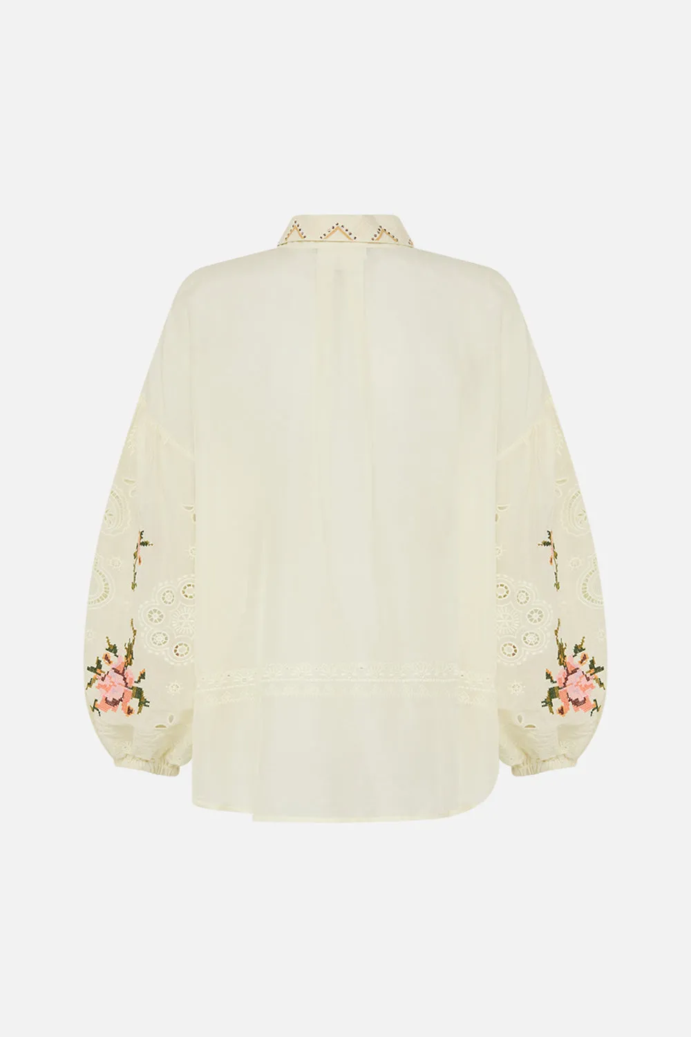 EMBROIDERED BALLOON SLEEVE SHIRT BLOUSE IN HONOUR OF HEIRLOOMS
