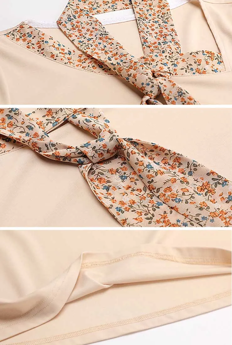 Floral Loose Lotus Long Sleeves Blouse