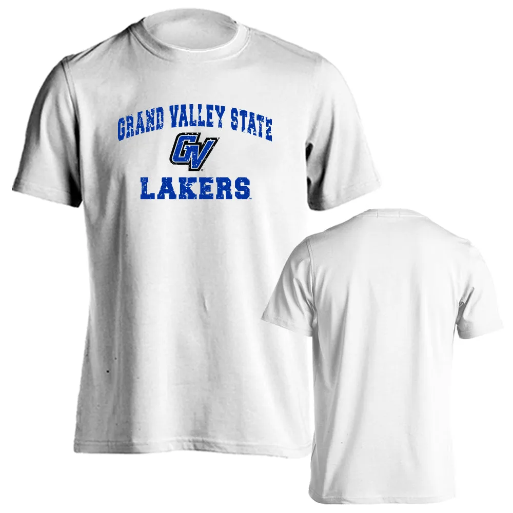 Grand Valley State University Lakers Distressed Retro Logo Short Sleeve T-Shirt