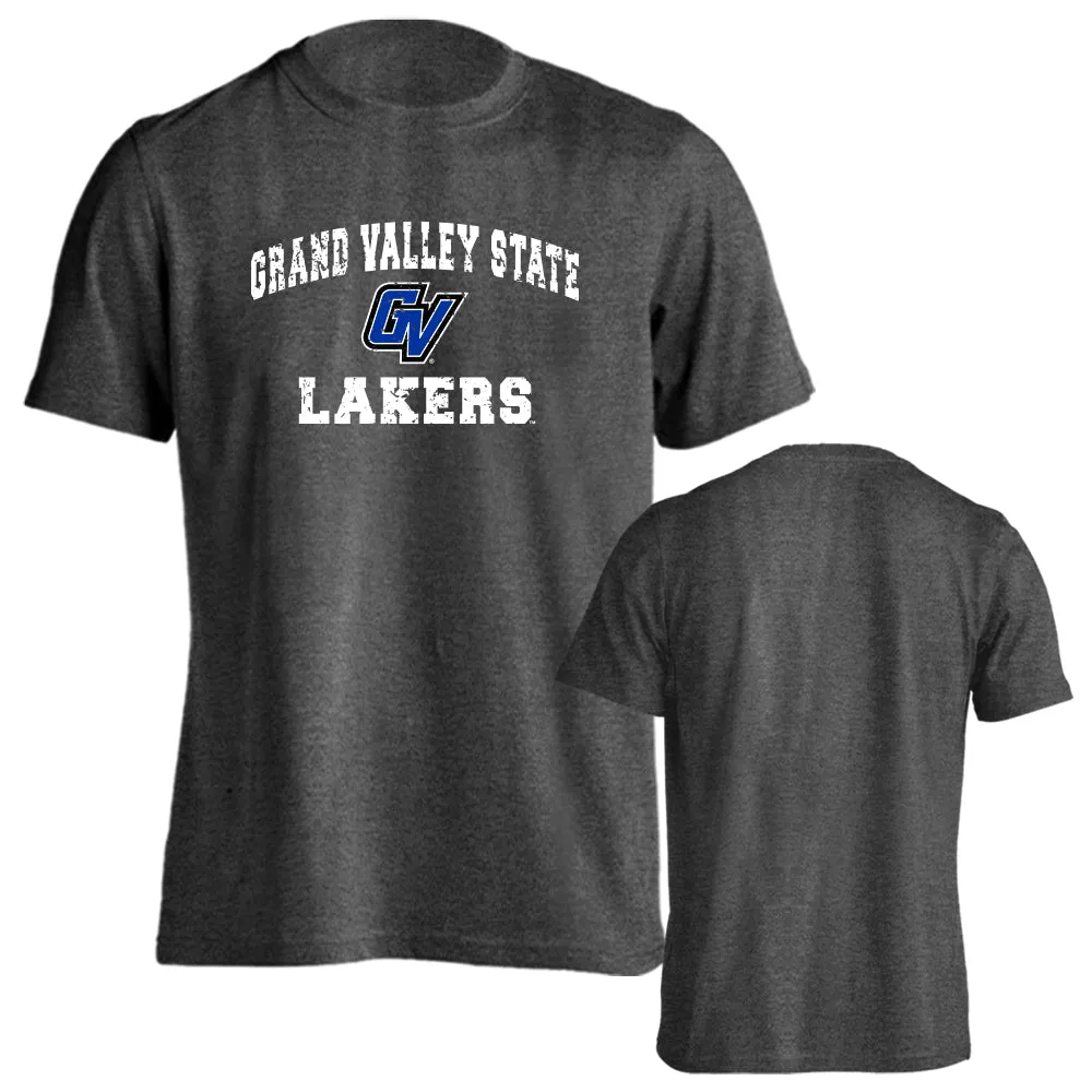 Grand Valley State University Lakers Distressed Retro Logo Short Sleeve T-Shirt