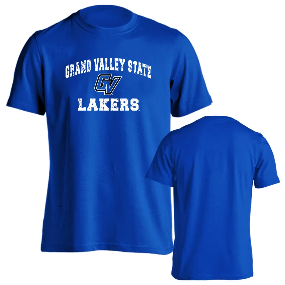 Grand Valley State University Lakers Distressed Retro Logo Short Sleeve T-Shirt