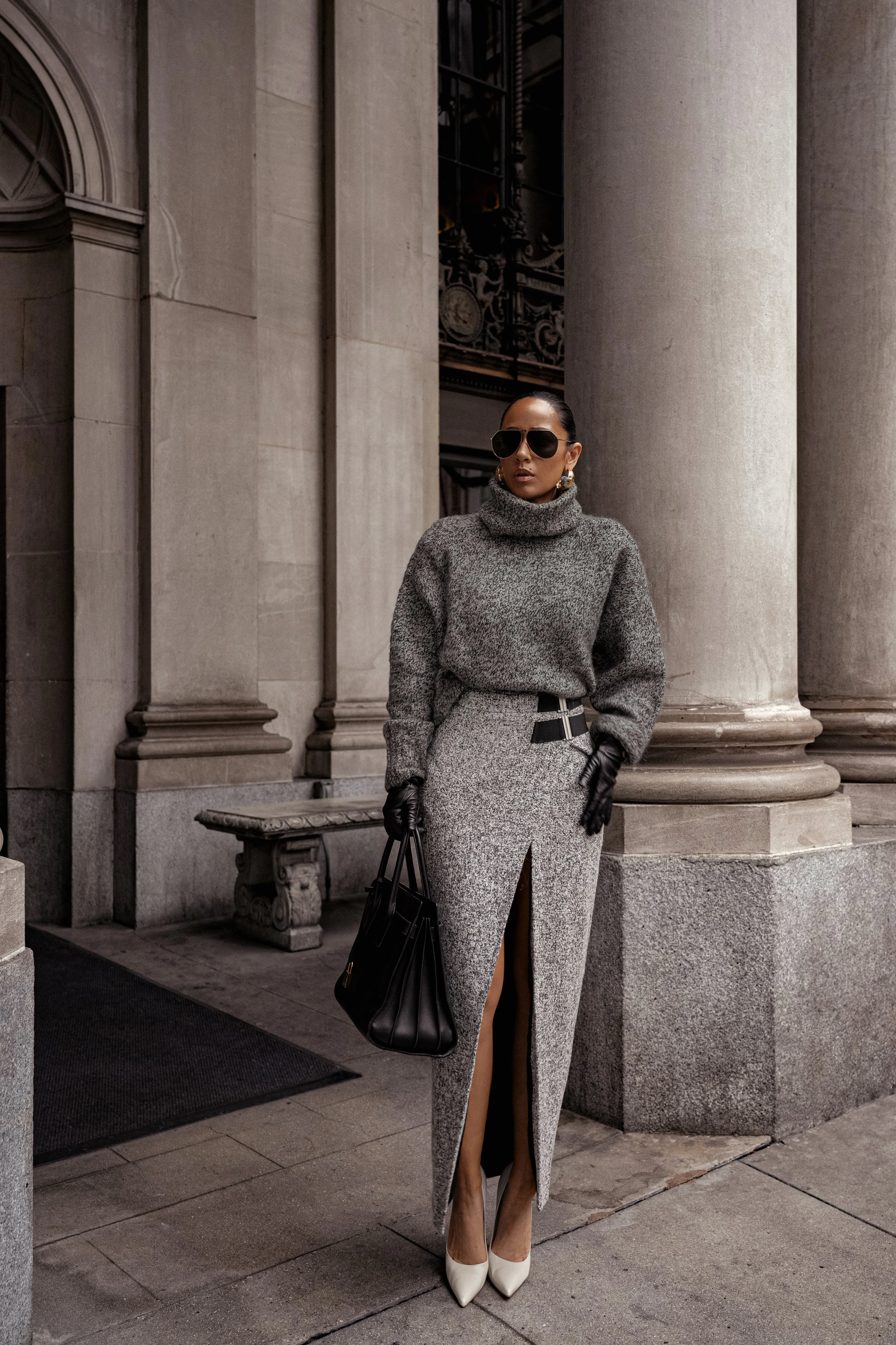 Grey New Beginnings Oversized Turtleneck