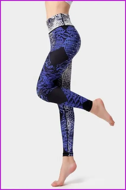 High Waist Printed Stretchy Yoga Pants F944