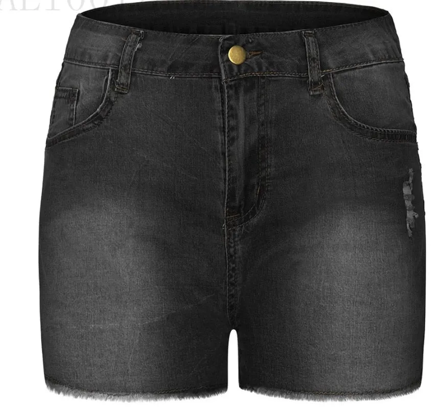 High Waist Ripped Denim Shorts