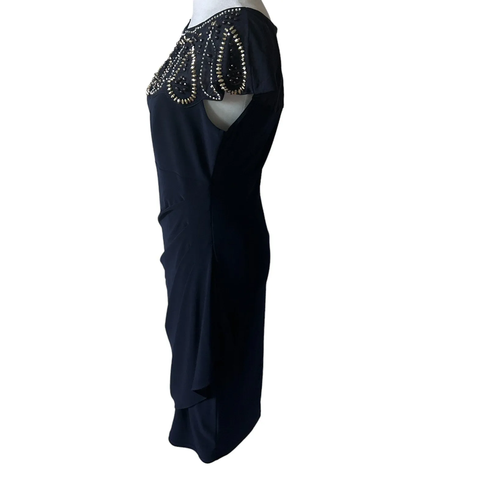 Joseph Ribkoff NEW Blue Dress Beaded Embellished Top Style 191307 Womens Size 8