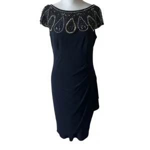 Joseph Ribkoff NEW Blue Dress Beaded Embellished Top Style 191307 Womens Size 8