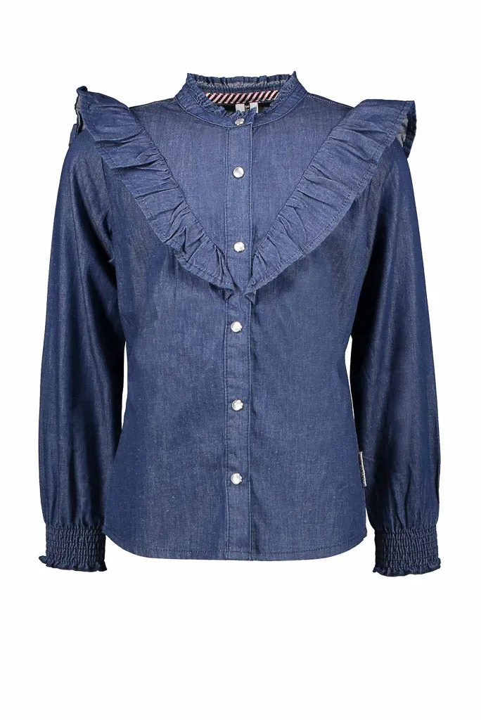 Long Sleeve Denim Blouse