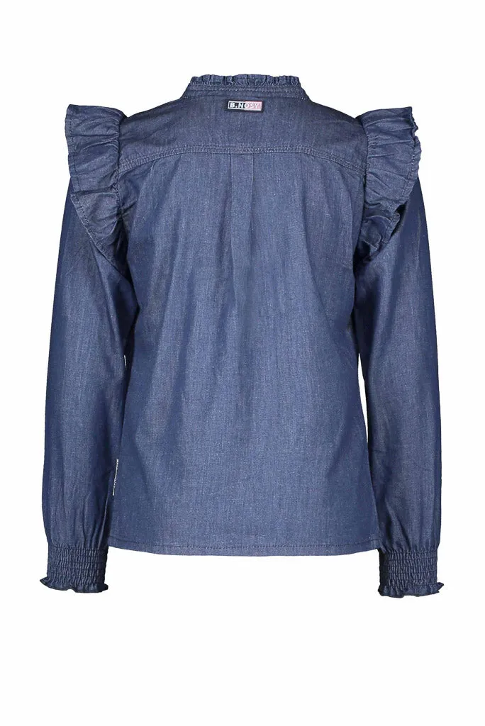 Long Sleeve Denim Blouse