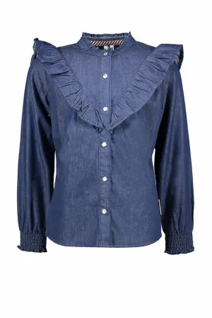 Long Sleeve Denim Blouse