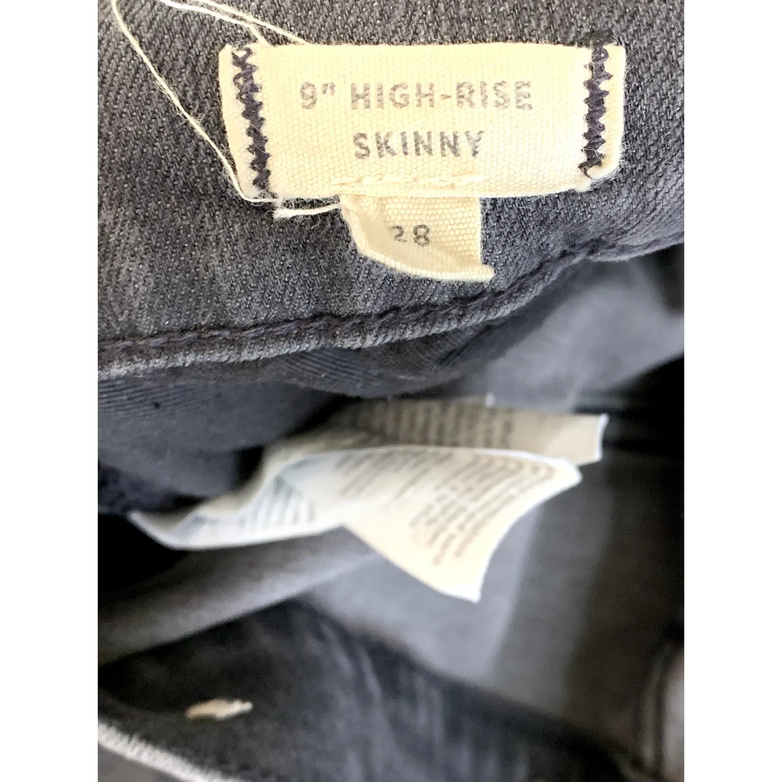 MADEWELL Women's Black 9" Mid-Rise Skinny Frayed Hem Denim Five-Pocket Jean SZ28