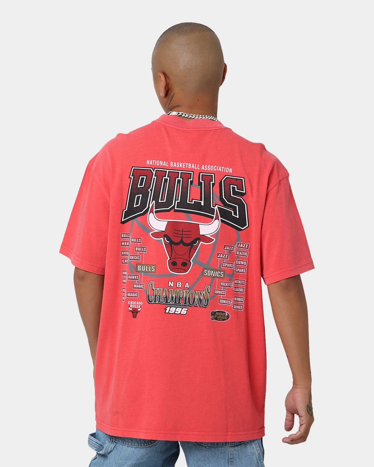 Mitchell & Ness Finals Chicago Bulls Finals Vintage T-Shirt Faded Red