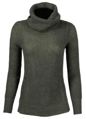 Mountain Khakis Women's Kelp Large Countryside Cowl Neck Ribbed Sweater
