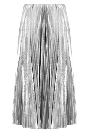 PLEATED KICK SKIRT | SILVER