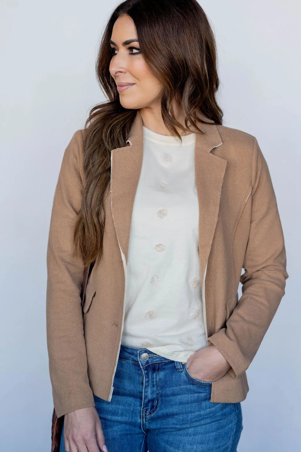Raw Stitched Trim Blazer
