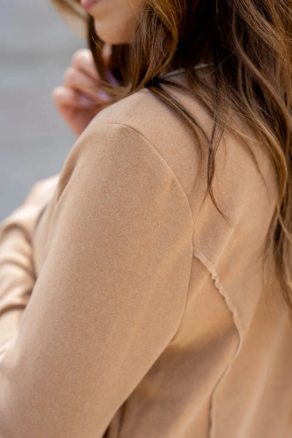 Raw Stitched Trim Blazer