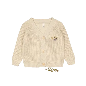 The Chunky Knit Cardigan - Olive Cream