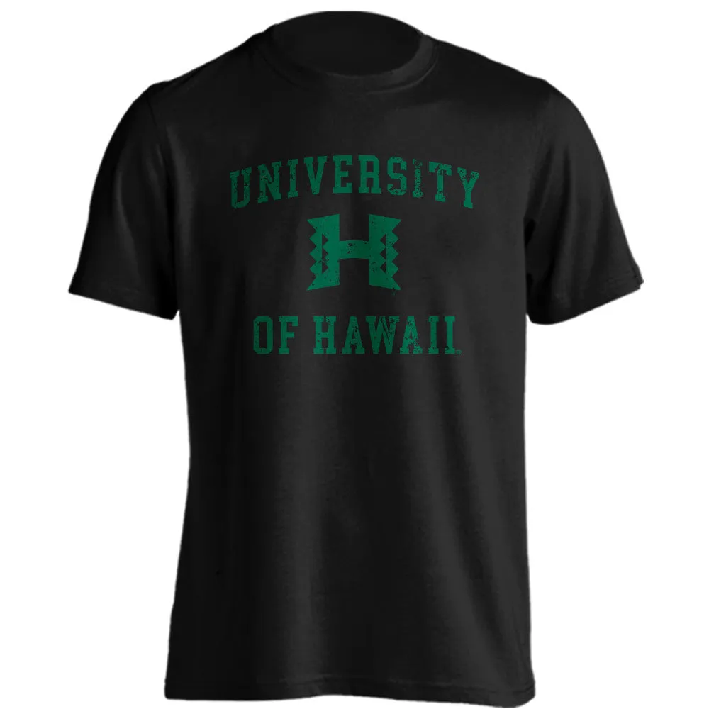 University of Hawaii Rainbow Warriors Distressed Retro Logo Short Sleeve T-Shirt