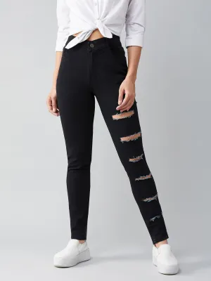 Women's Black Slim High Rise Clean Look Denim Jeans