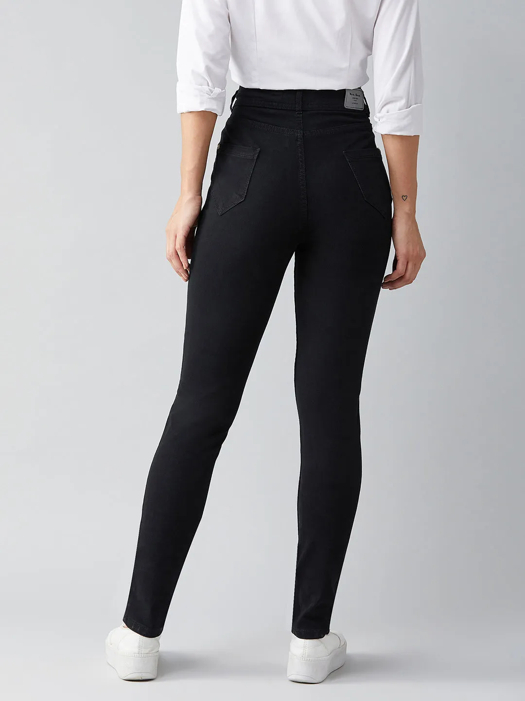 Women's Black Slim High Rise Clean Look Denim Jeans