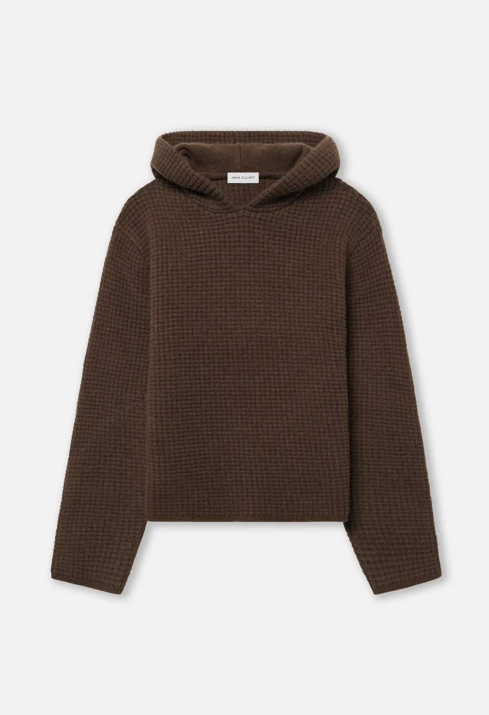 Wool Waffle Knit Poncho / Espresso