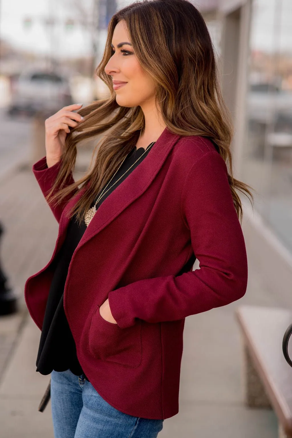 Woven Pocket Blazer