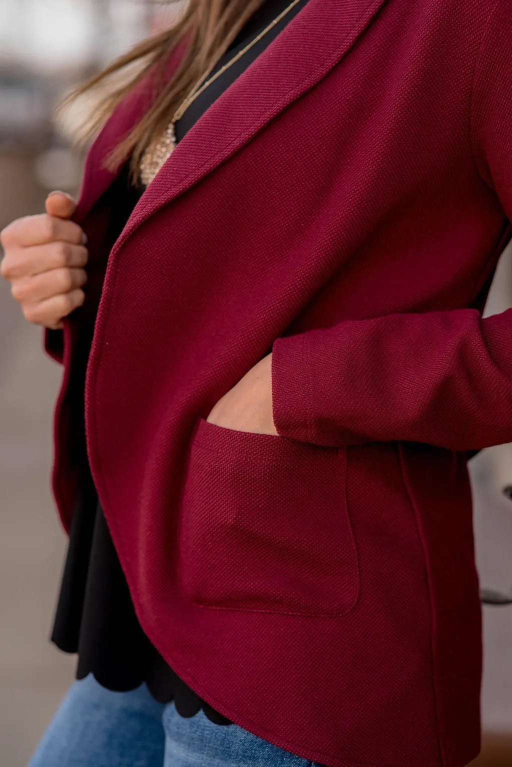 Woven Pocket Blazer