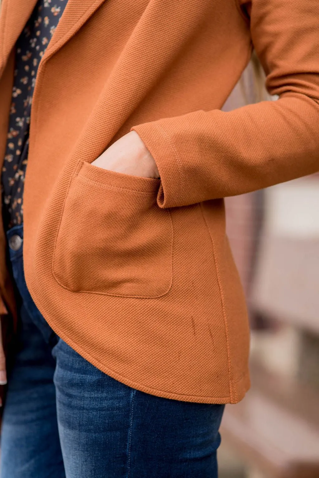 Woven Pocket Blazer
