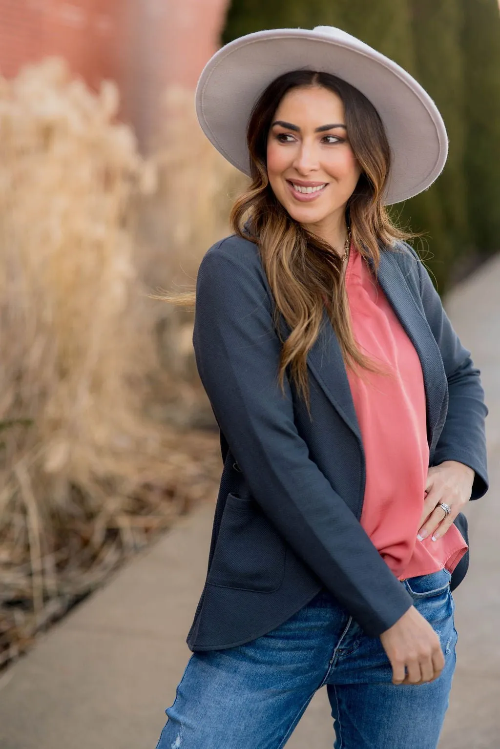 Woven Pocket Blazer