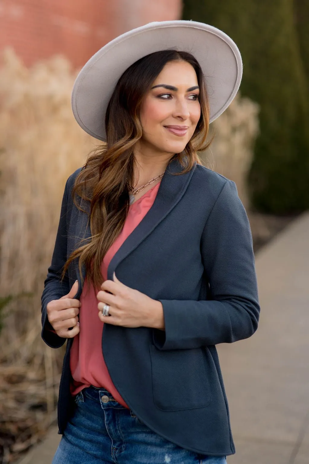 Woven Pocket Blazer