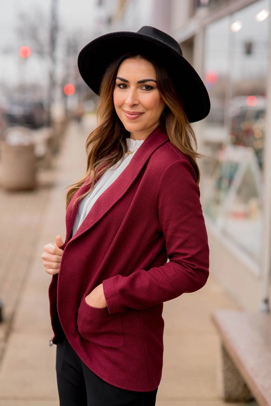 Woven Pocket Blazer