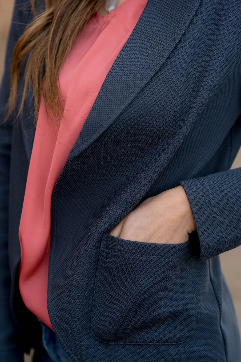 Woven Pocket Blazer